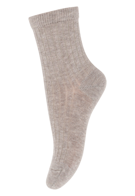 MP Denmark Cotton rib socks light brown melange 489