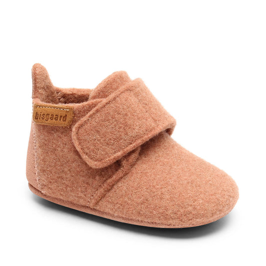 Bisgaard Baby wool pantoffel rose (maat 18-24)