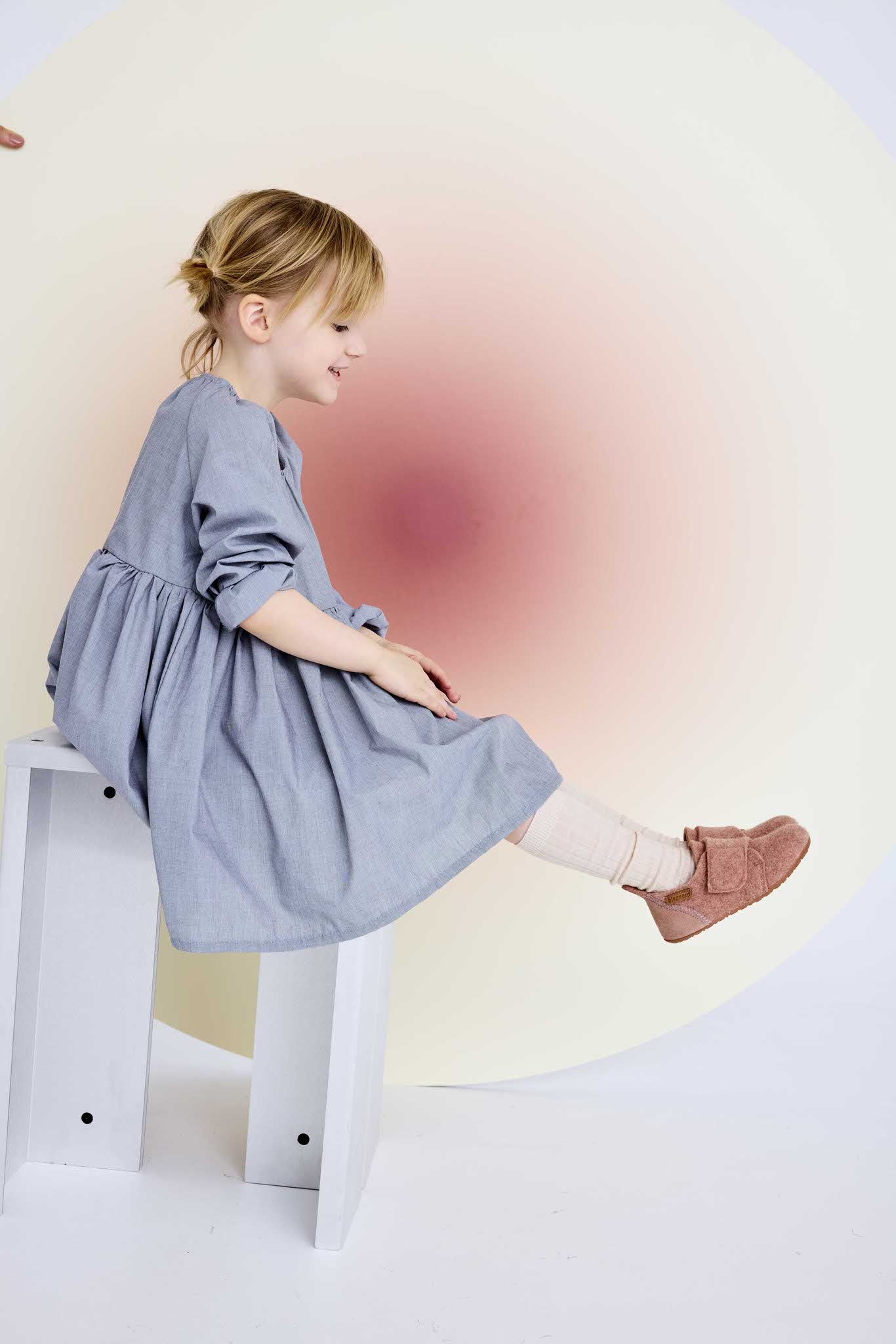 Bisgaard Pantoffel casual wool rose (maat 25-35)