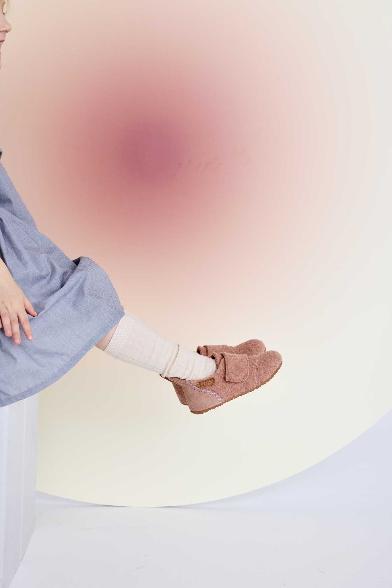 Bisgaard Pantoffel casual wool rose (maat 25-35)