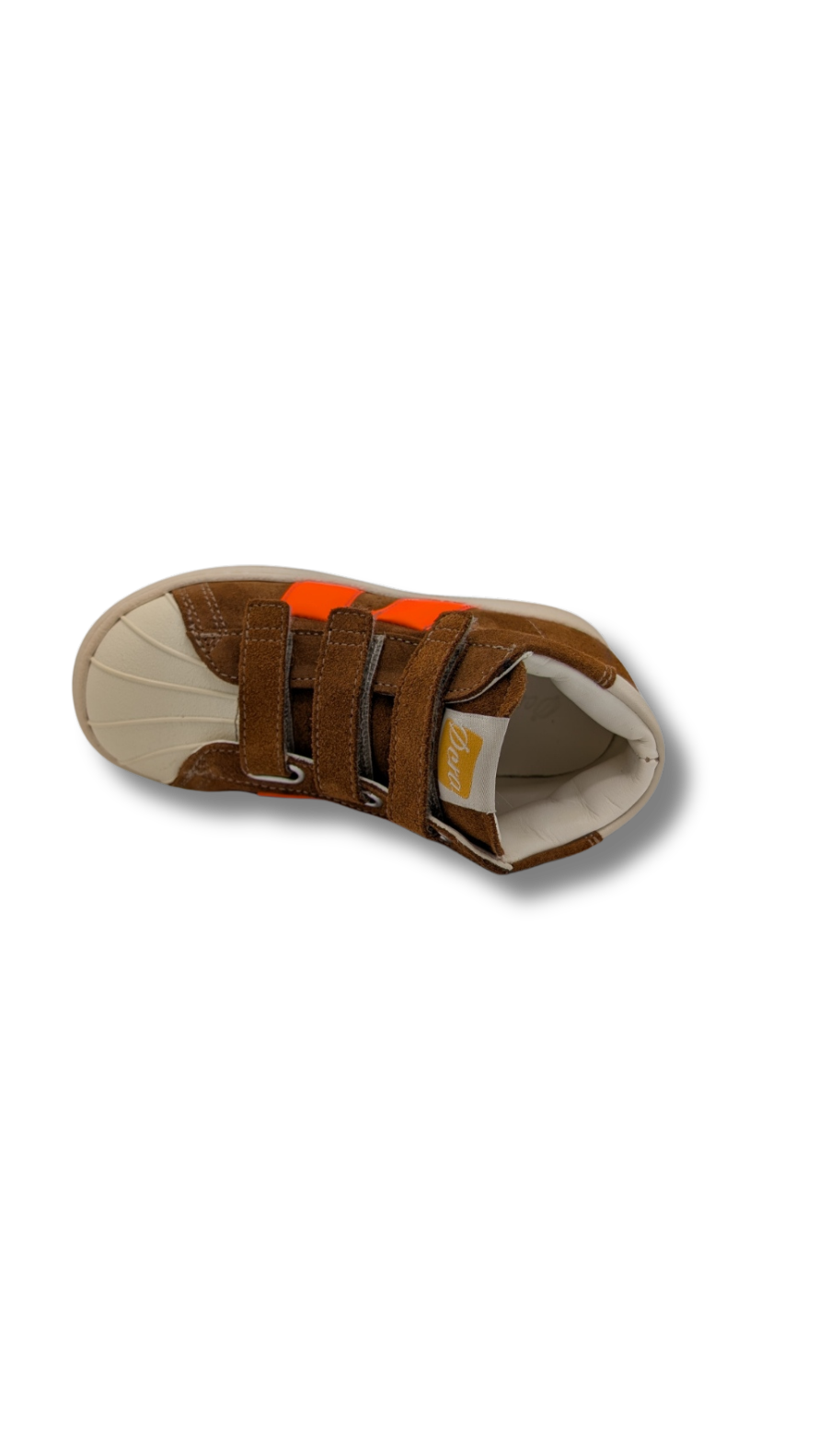 Ocra basketter cognac / fluo oranje (maat 25-34)