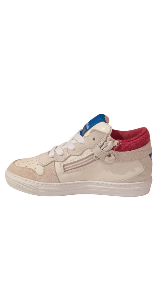 Rondinella sneaker wit blauw rood