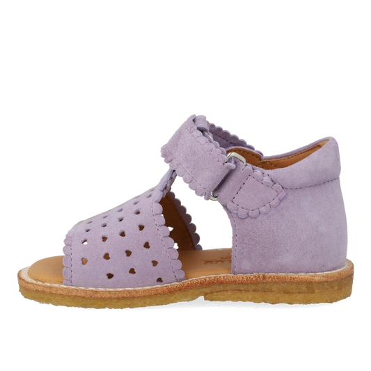 Angulus open teen sandaal met mini hartjes - open toe sandal with mini hears - amethyst - paars