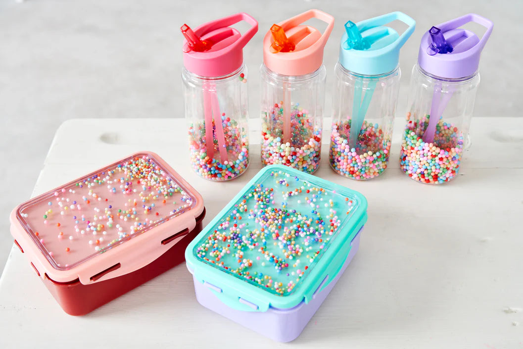 Petit Monkey Drinkfles macaron pops aqua blue