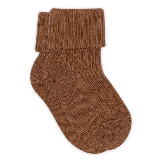 MP Denmark Wool rib baby socks peacan pie 34