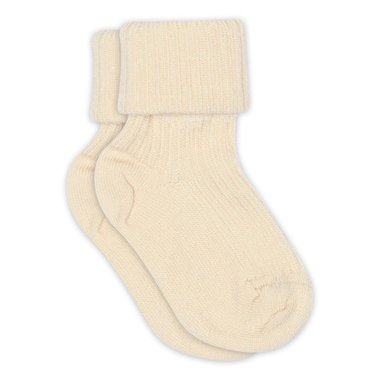 MP Denmark Wool rib baby socks ecru 4109
