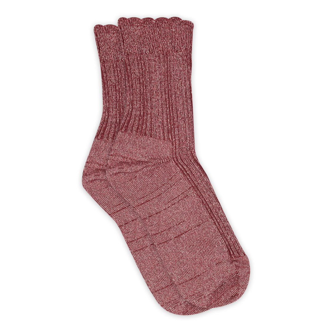 MP Denmark Celosia glitter socks maroon 4070