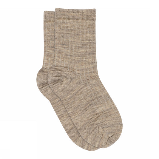 MP Denmark Cotton rib socks light brown melange 489