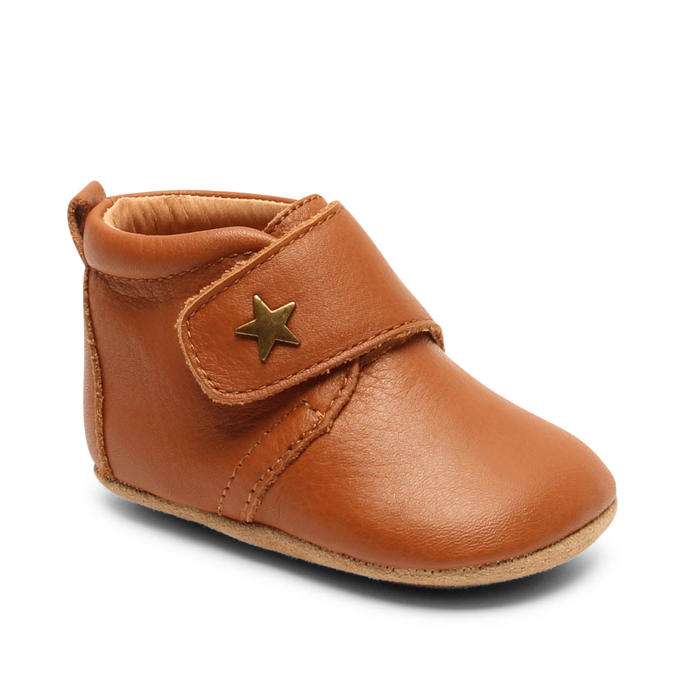 Bisgaard Baby star pantoffel cognac (maat 18-22)