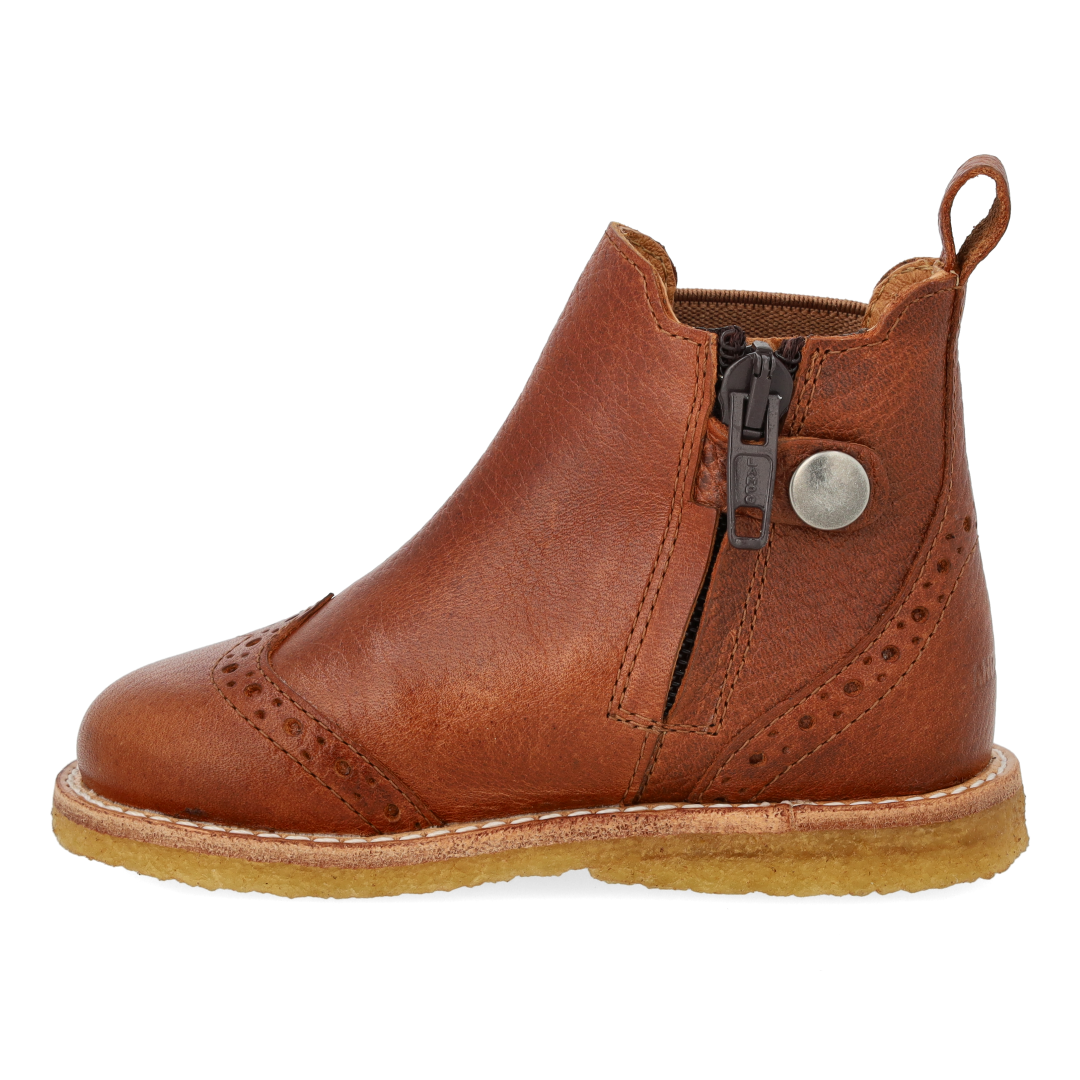 Angulus Chelsea boot brogue bruin glitter (maat 20-25)