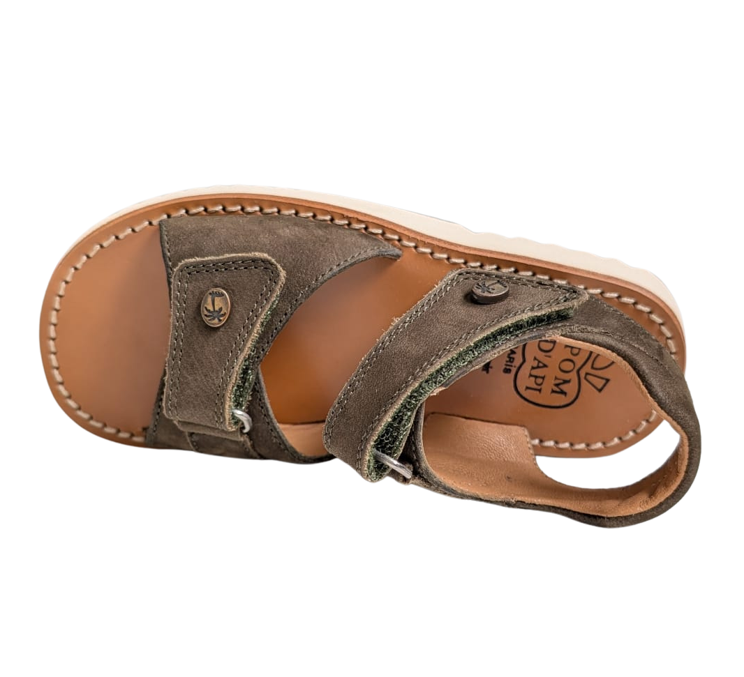 Pom d'api waff easy kaki khaki groen nubuck