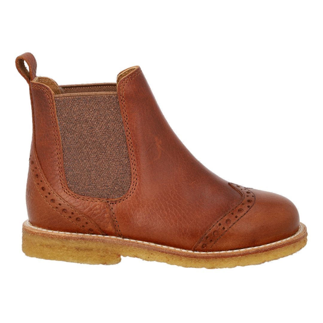 Angulus Chelsea boot brogue bruin glitter (maat 26-32)