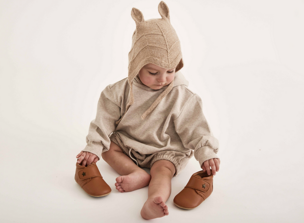 Bisgaard Baby star pantoffel cognac (maat 18-22)
