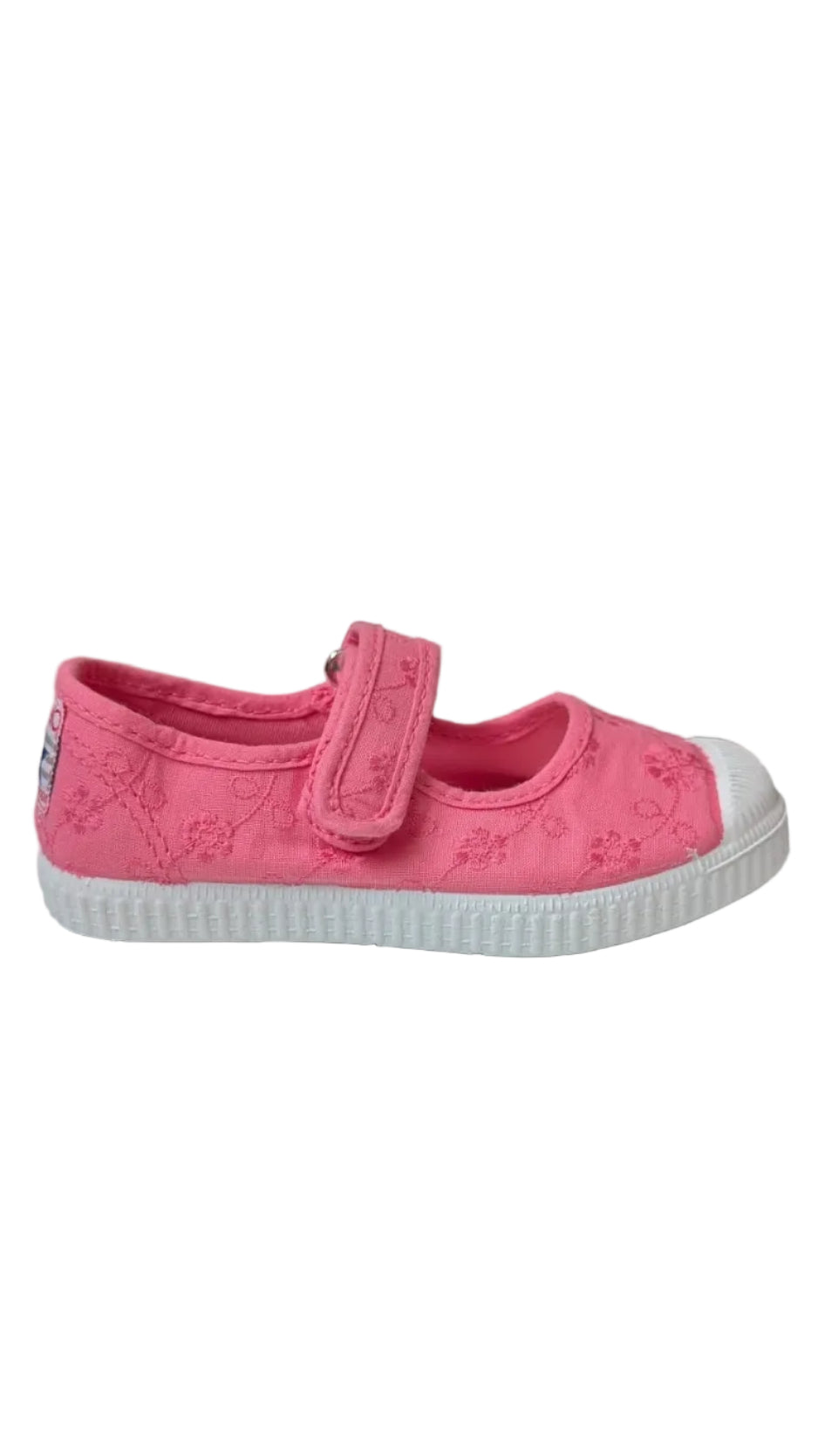 Cienta ballerina velcro roze geborduurd