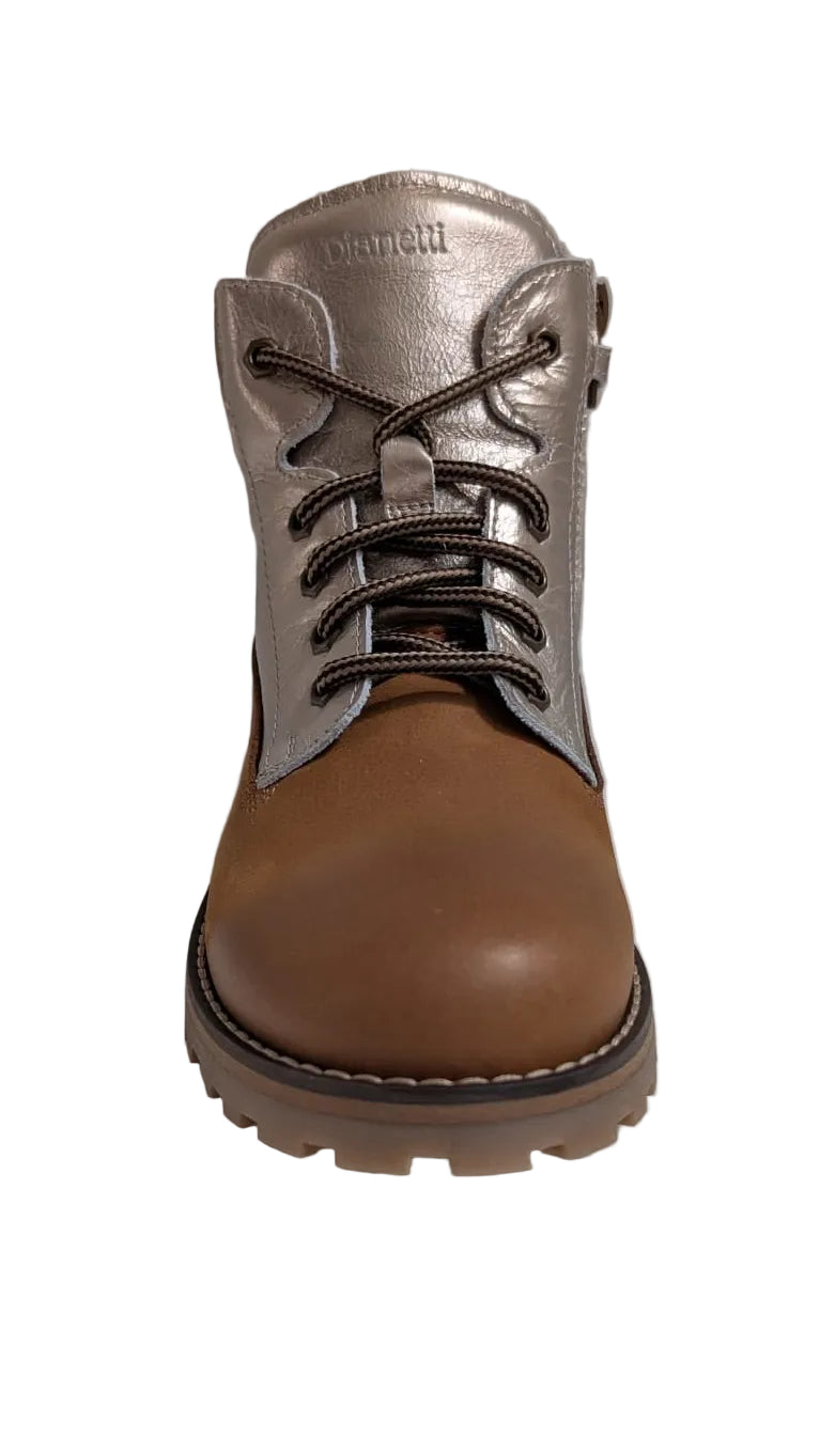 Dianetti bottine long beach cognac metallic zilver roze