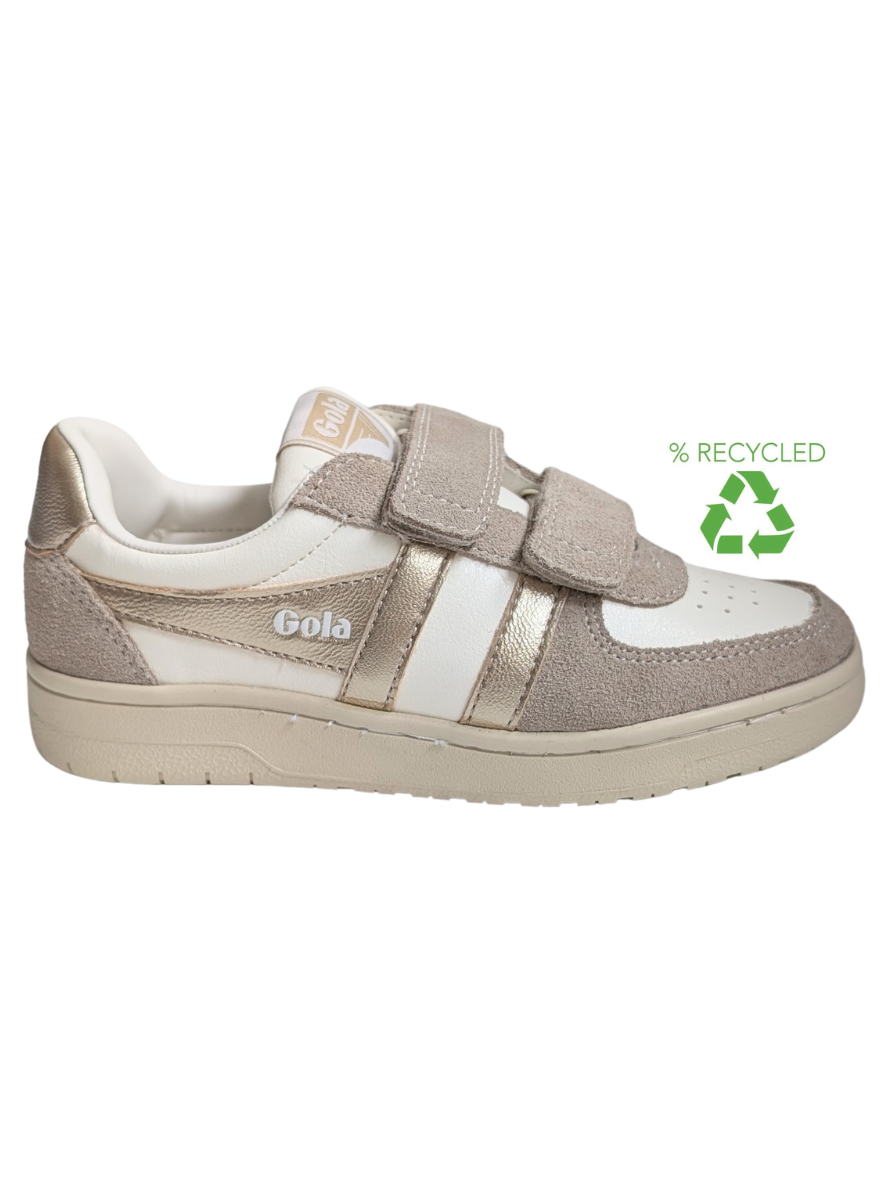 Gola Children's Hawk mirror strap trainer off-white gold