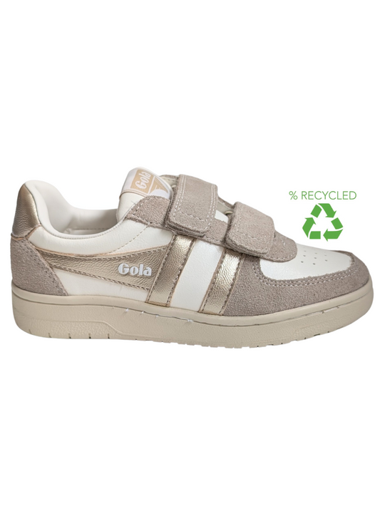 Gola Children's Hawk mirror strap trainer off-white gold