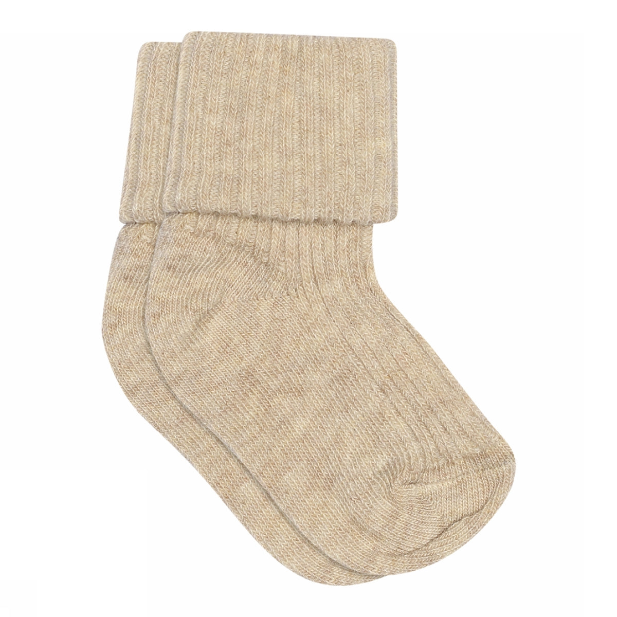 MP Denmark Cotton rib baby socks beige melange 108