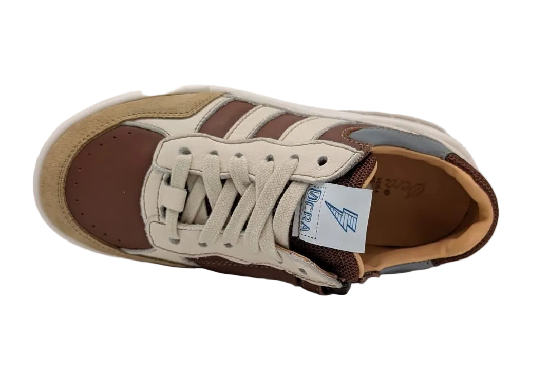 Ocra Sneaker chocoladebruin met strepen