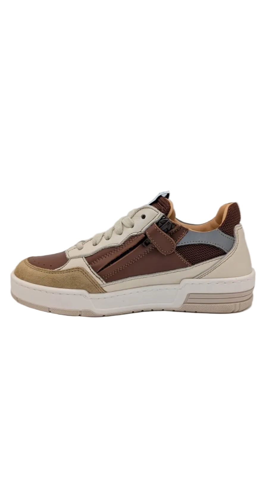 Ocra Sneaker chocoladebruin met strepen