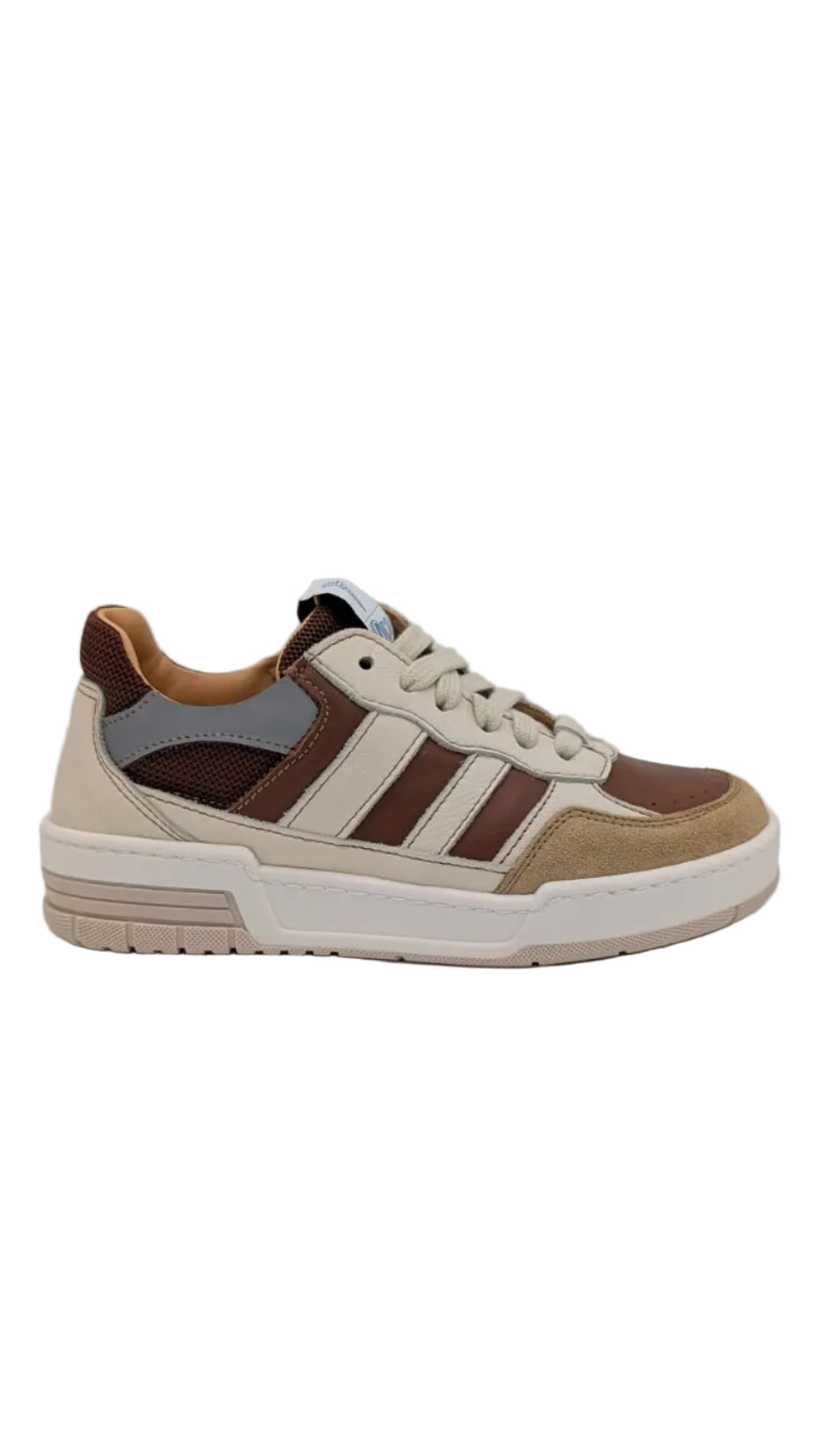 Ocra Sneaker chocoladebruin met strepen