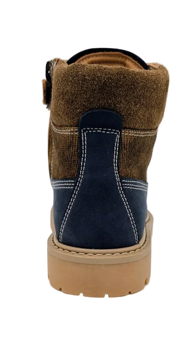Ocra bottine blauw bruin