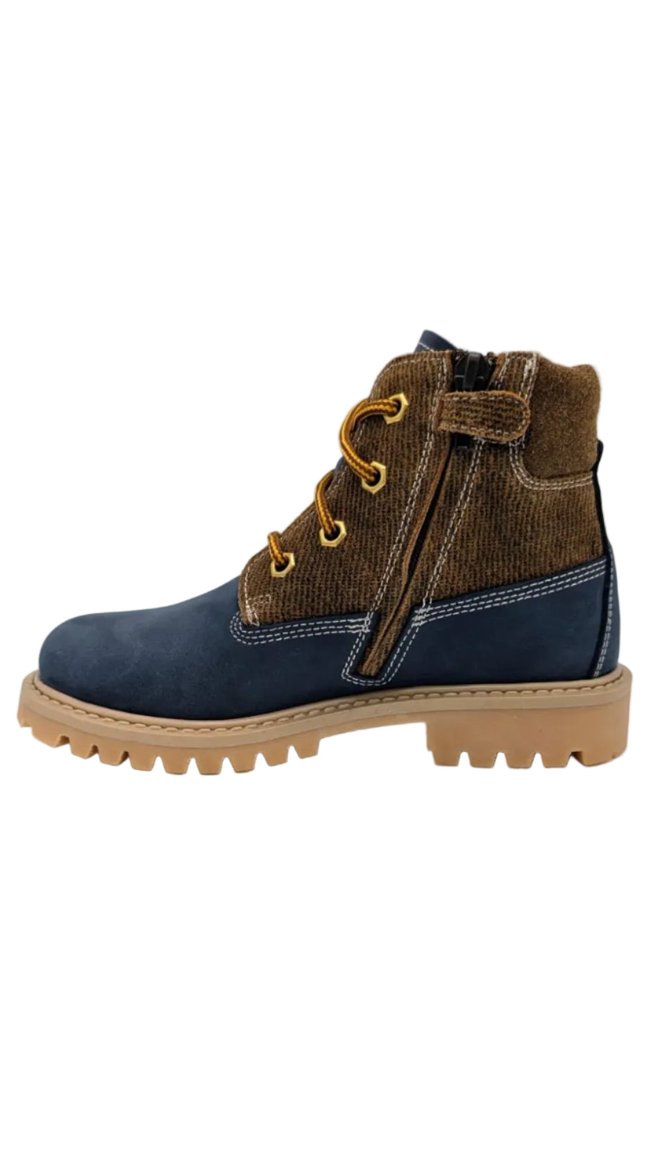 Ocra bottine blauw bruin