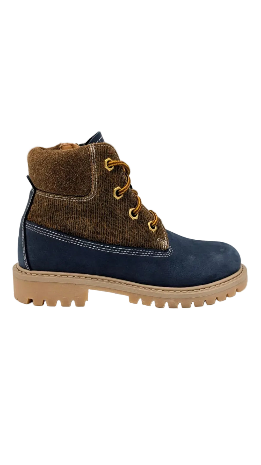 Ocra bottine blauw bruin