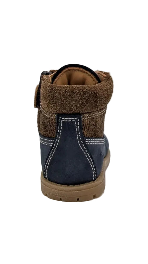 Ocra bottine blauw bruin mini