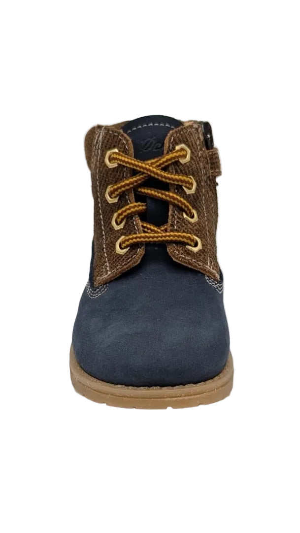 Ocra bottine blauw bruin mini