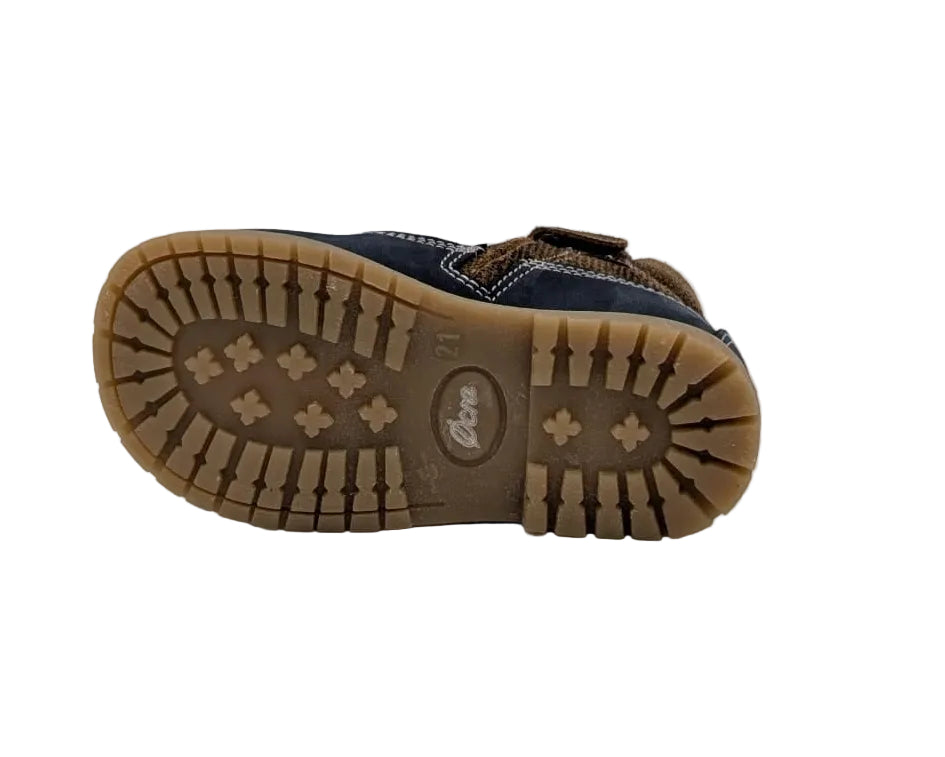 Ocra bottine blauw bruin mini