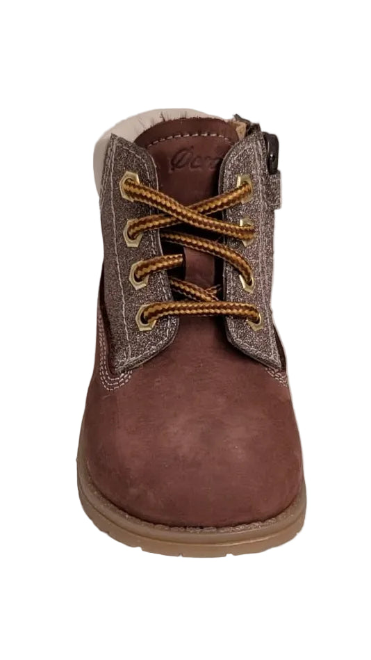 Ocra bottine bruin glitter