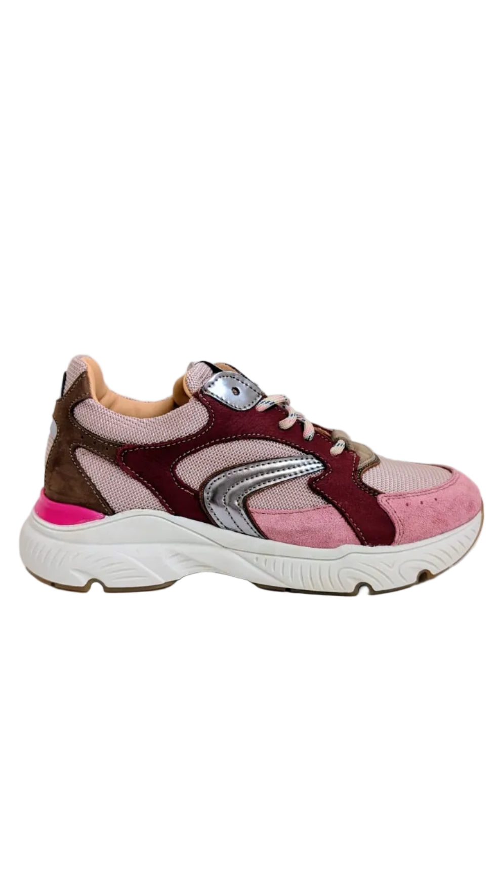 Ocra runner bordeaux roze zilver