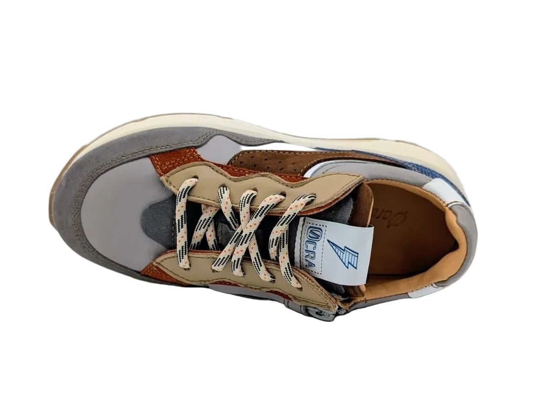 Ocra runner grijs bruin jeansblauw