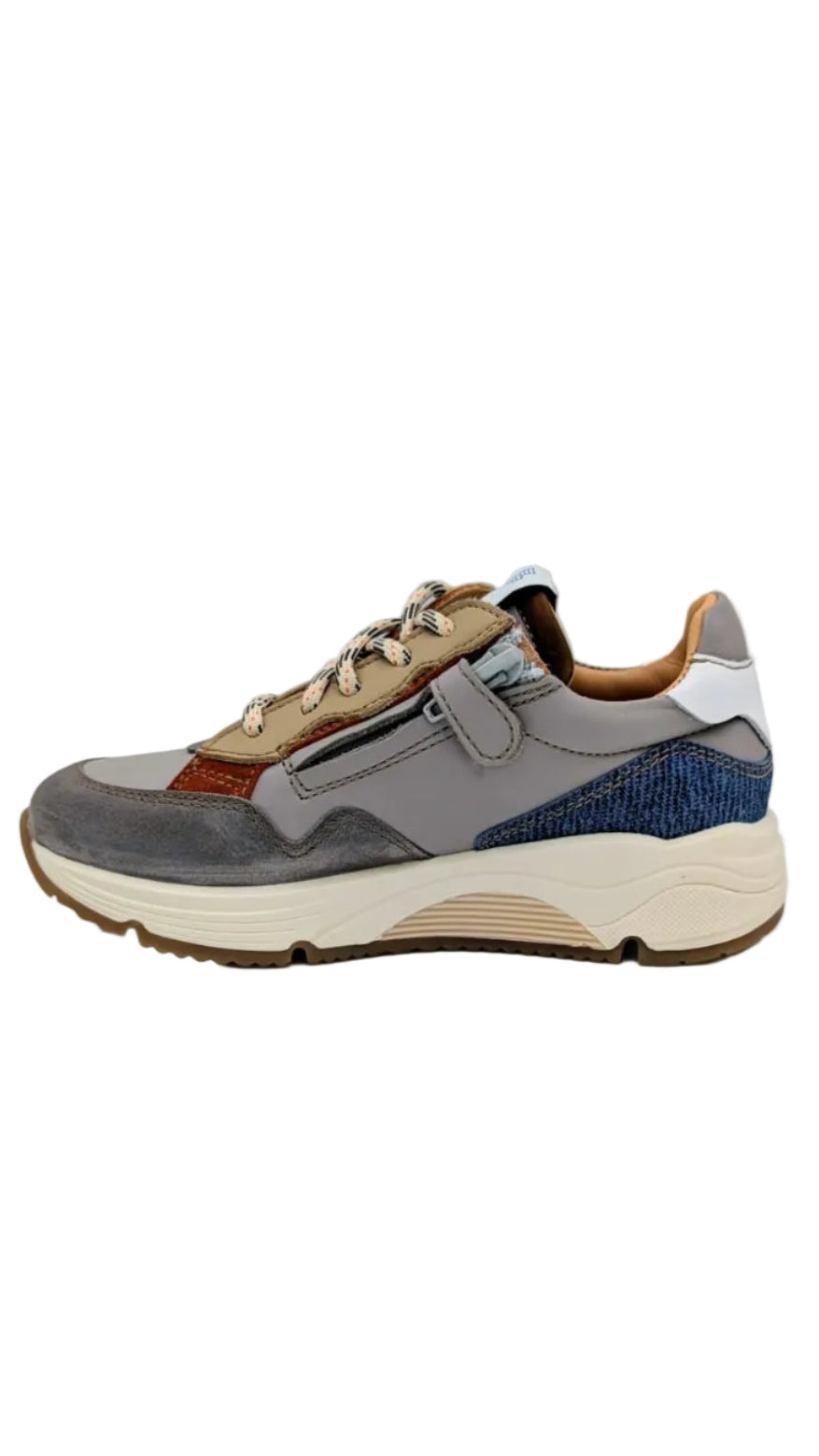 Ocra runner grijs bruin jeansblauw
