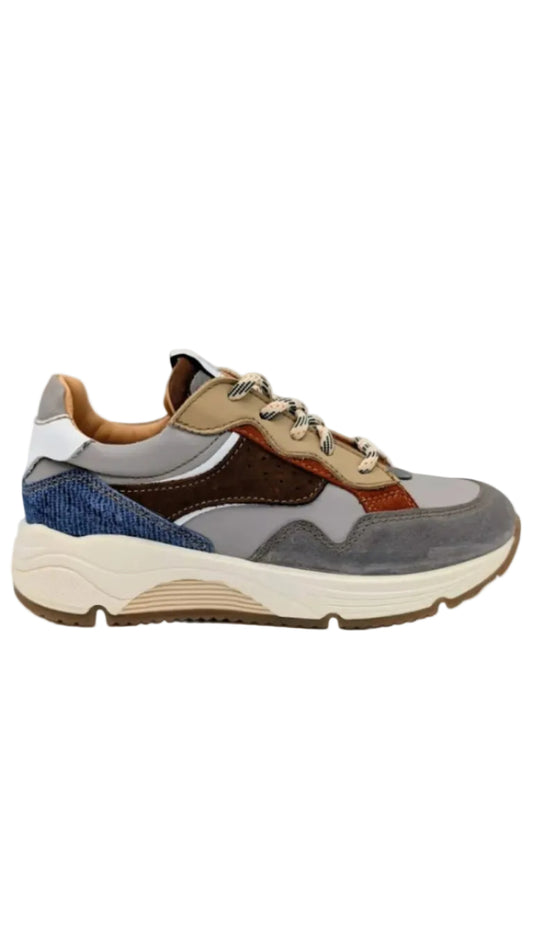 Ocra runner grijs bruin jeansblauw