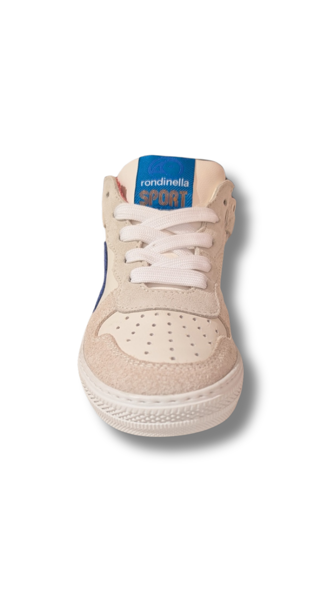 Rondinella sneaker wit blauw rood 