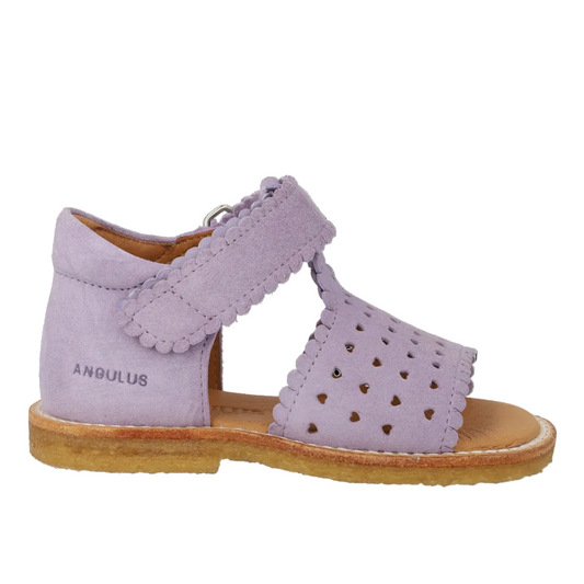 Angulus open teen sandaal met mini hartjes - open toe sandal with mini hears - amethyst - paars