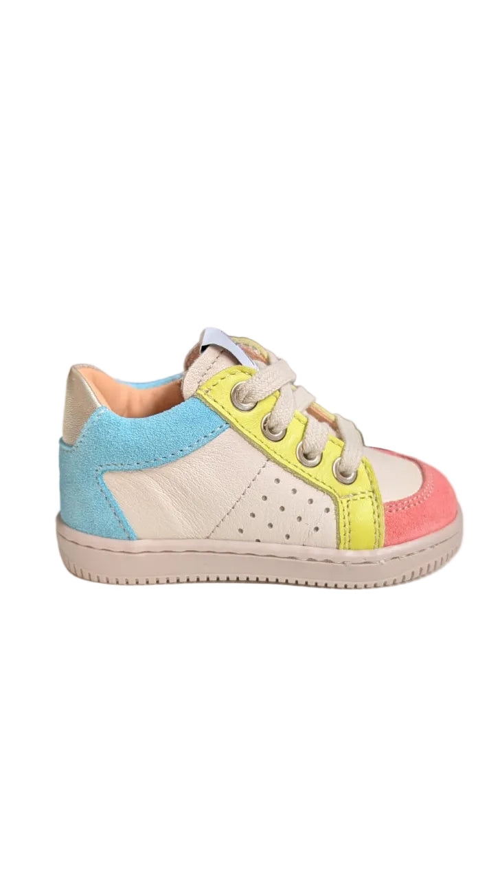 Ocra baskettertje wit roze geel blauw