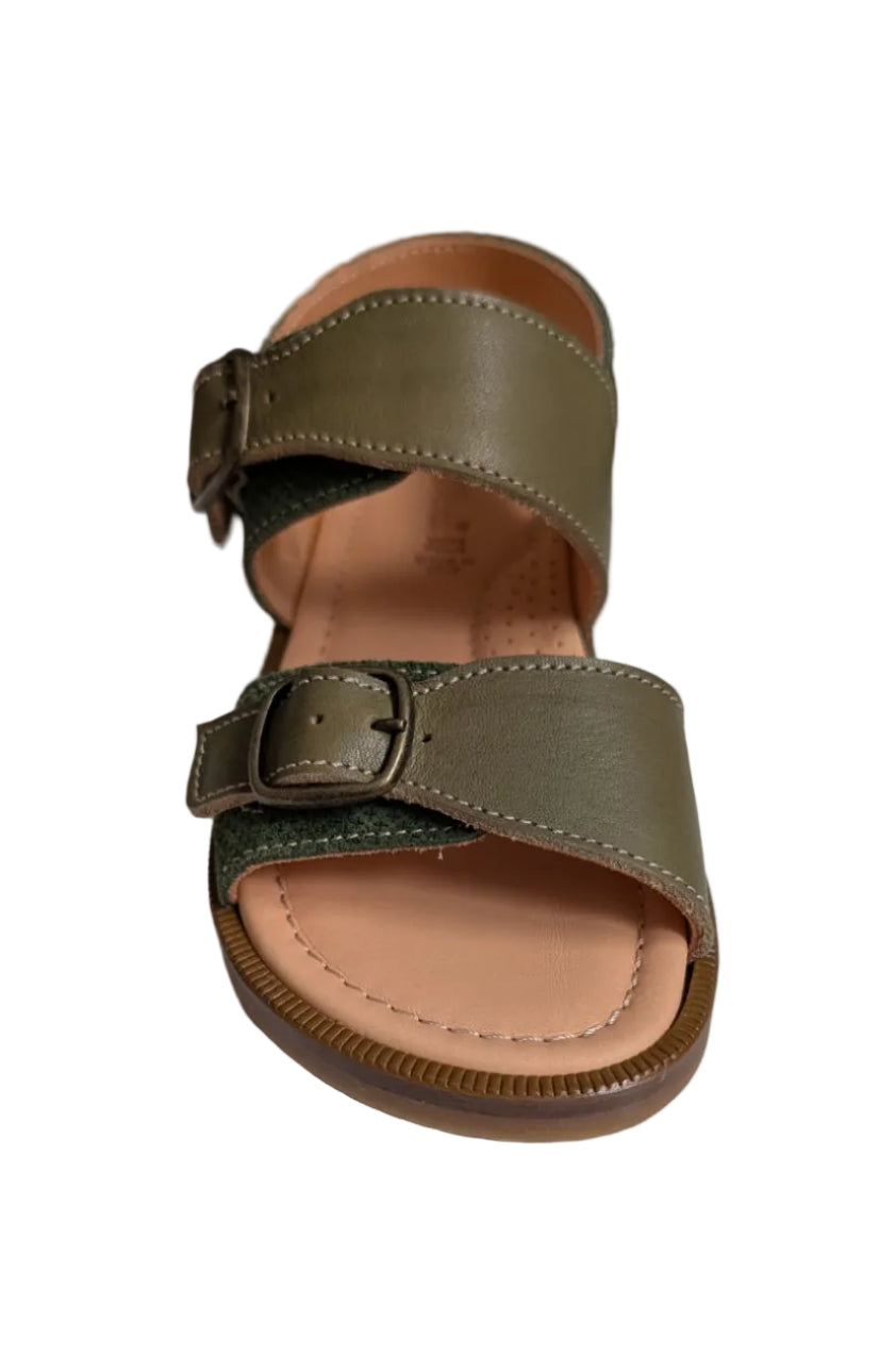 Ocra sandaal gesp groen