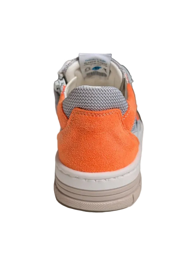 Ocra sneaker wit zwart fluo oranje
