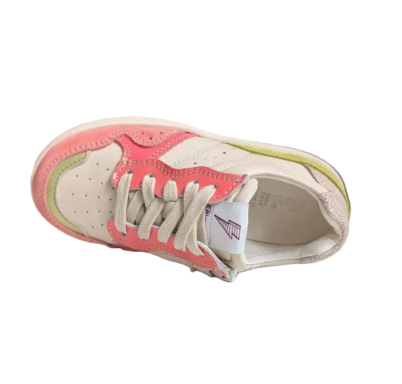 Ocra sneaker wit roze groen