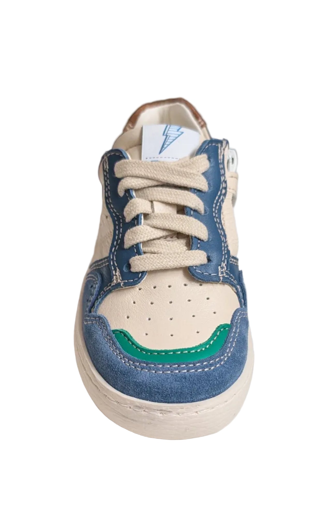 Ocra sneaker wit blauw geel groen bruin