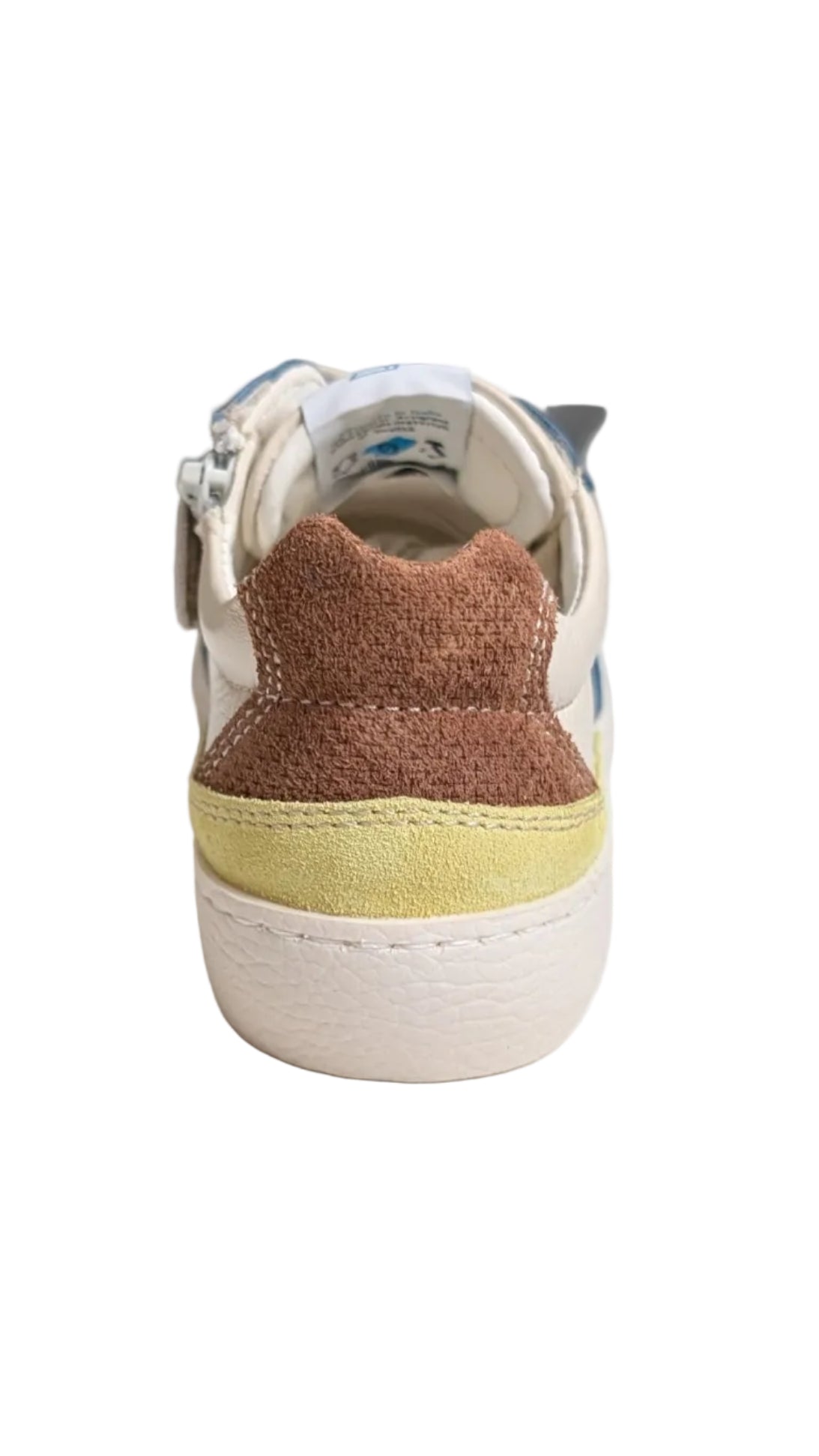 Ocra sneaker wit blauw geel groen bruin