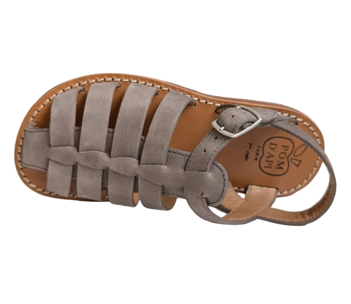 Pom d'api sandaal plage stitch dad marron bruin grijs