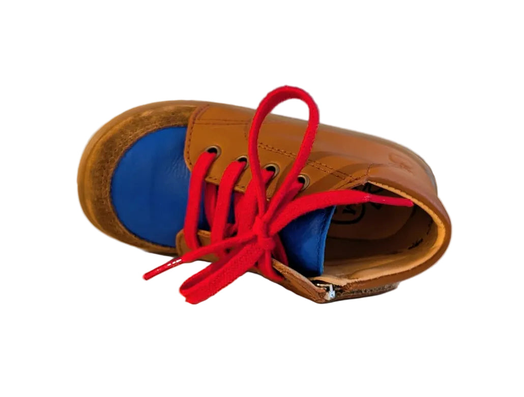 Pom d'api stand up zippy cognac blauw rood