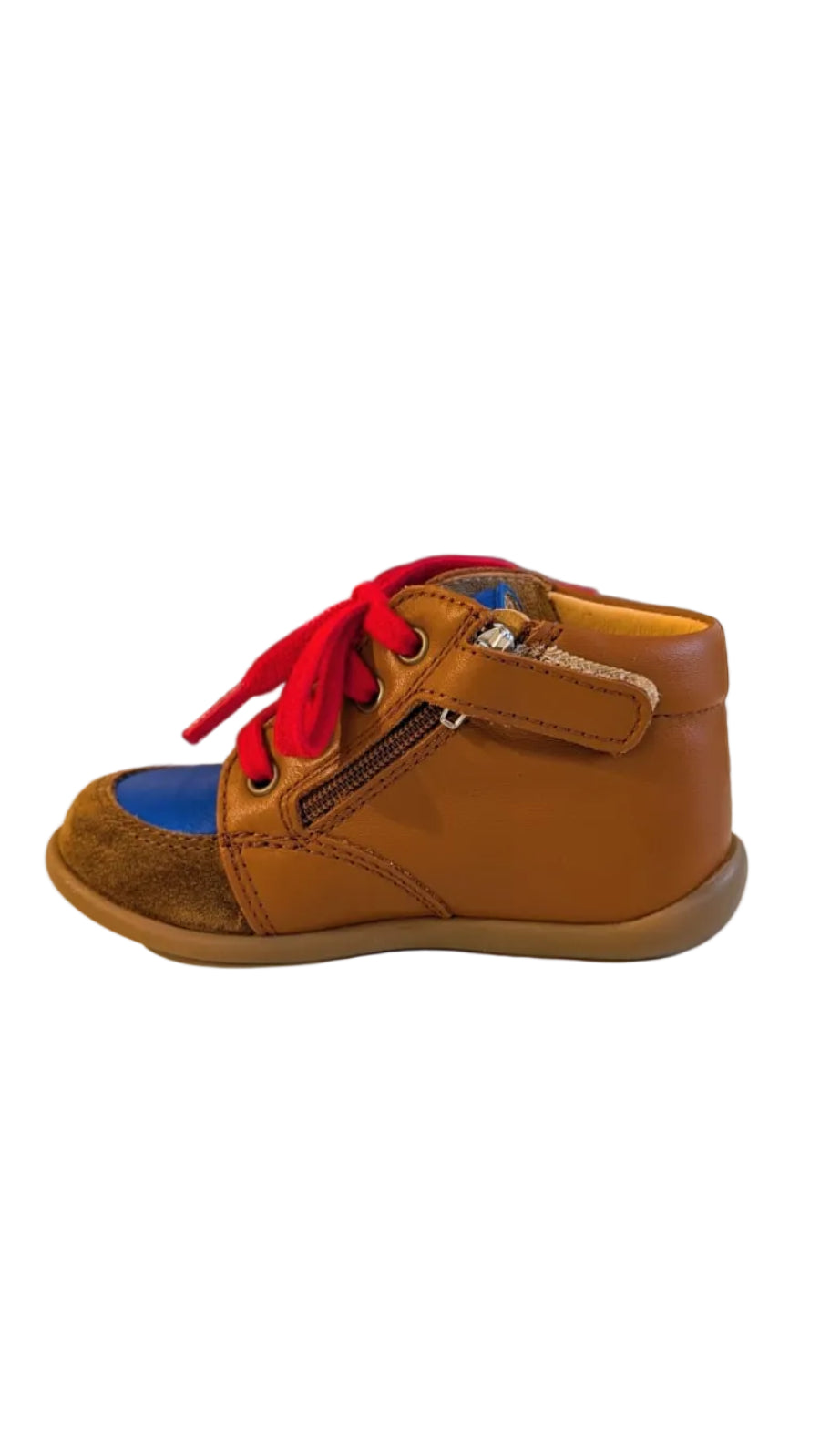 Pom d'api stand up zippy cognac blauw rood