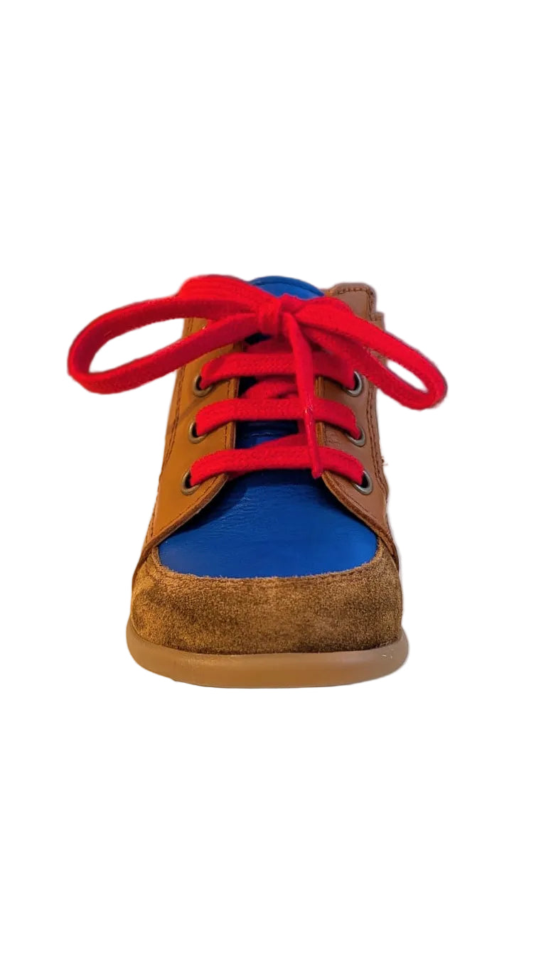 Pom d'api stand up zippy cognac blauw rood