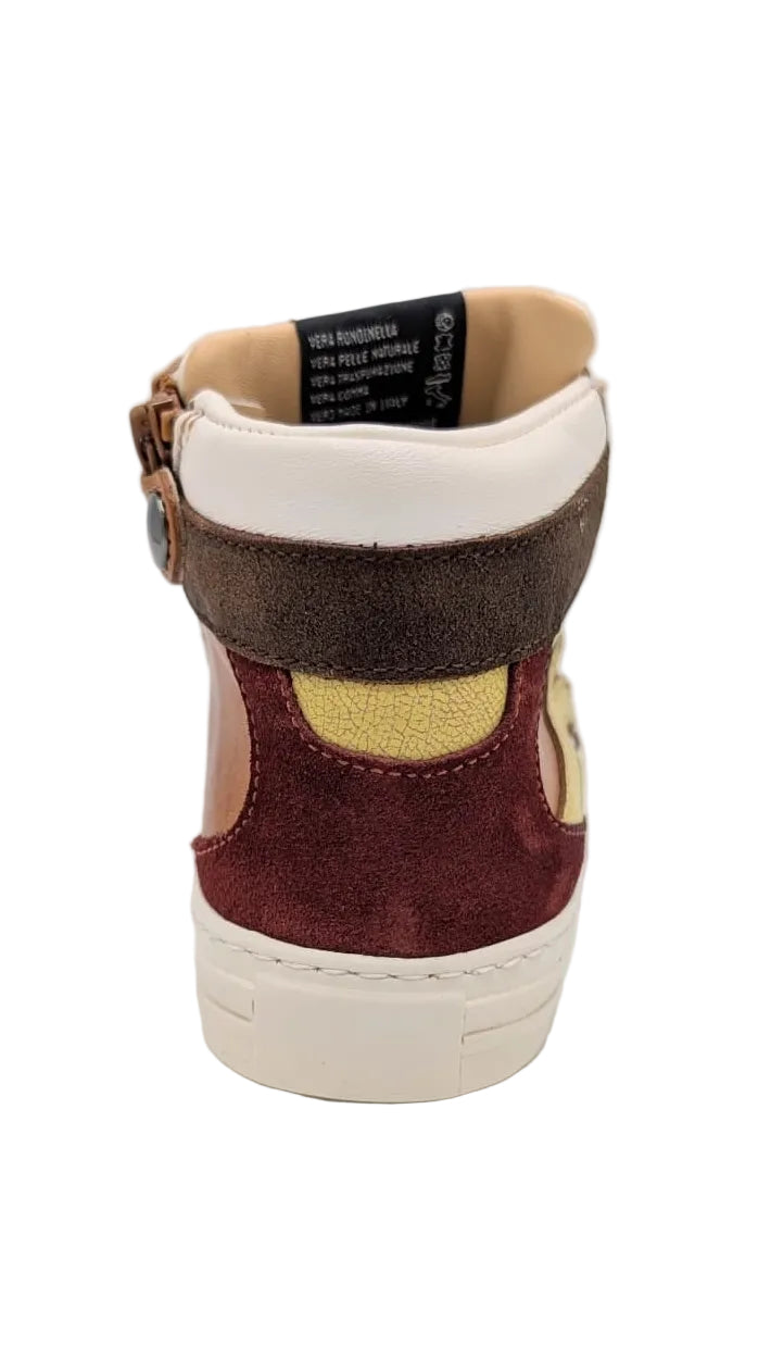 Rondinella basketter bruin geel bordeaux
