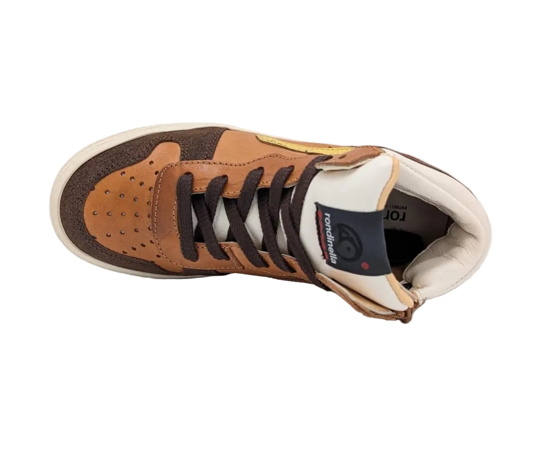 Rondinella basketter bruin geel bordeaux